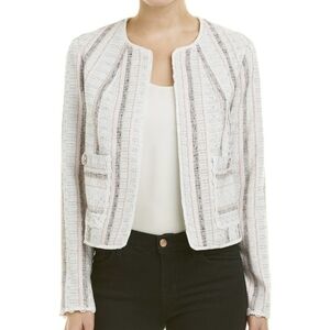 8 • Laundry by Shelli Segal • Soft Blush & White Metallic Thread Tweed Blazer